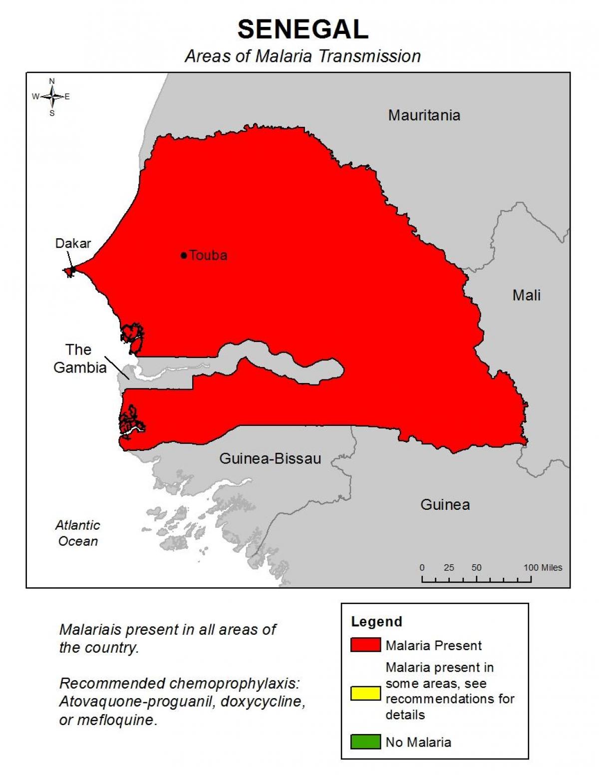 지도 세네갈의 말라리아