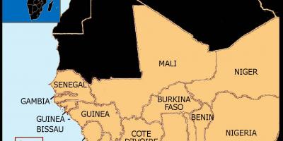 지도 세네갈의 지도 웨스트 아프리카