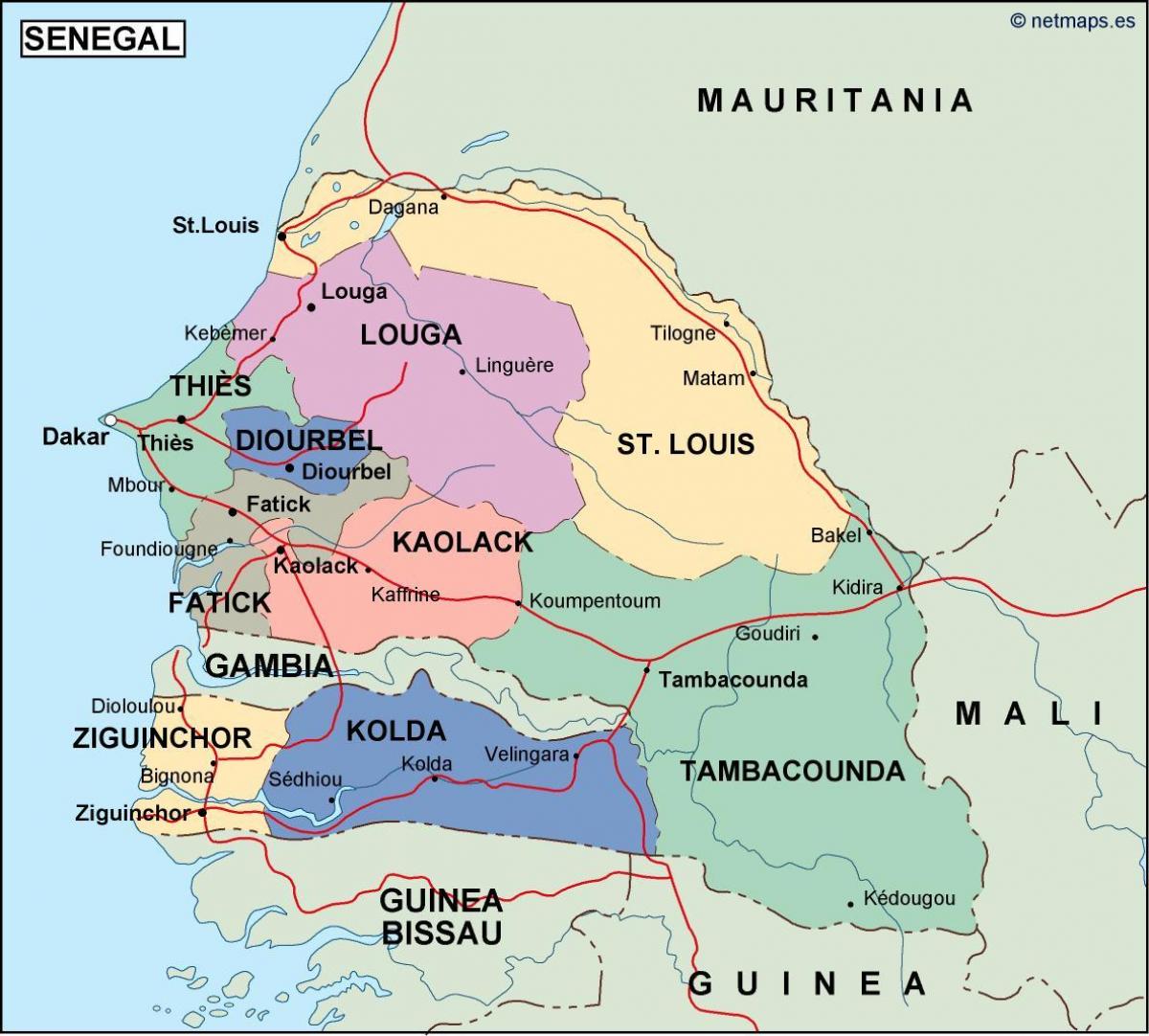 지도 세네갈의 국가