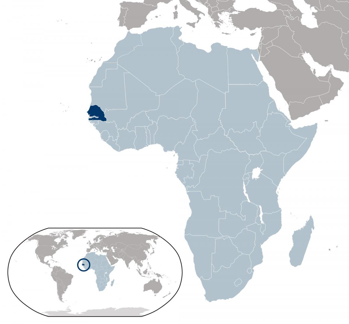 지도 세네갈의 위치에 세계
